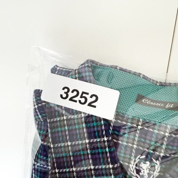 Bugatchi Blue Teal Purple Houndstooth Classic Fit Dress Shirt - 2XL XXL - Picture 8 of 8